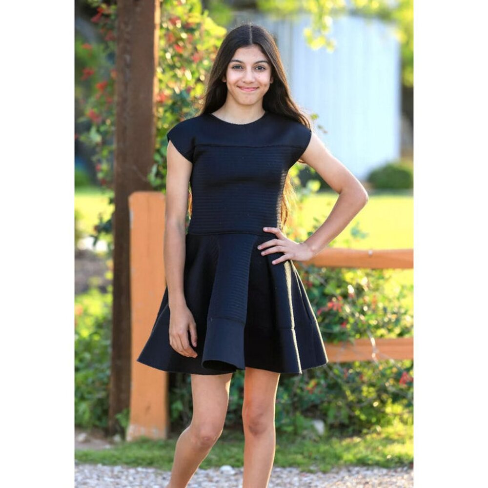 Boutique NEW 10 16 Girls Dolls & Divas Elegant Black Fit and Flare Dress